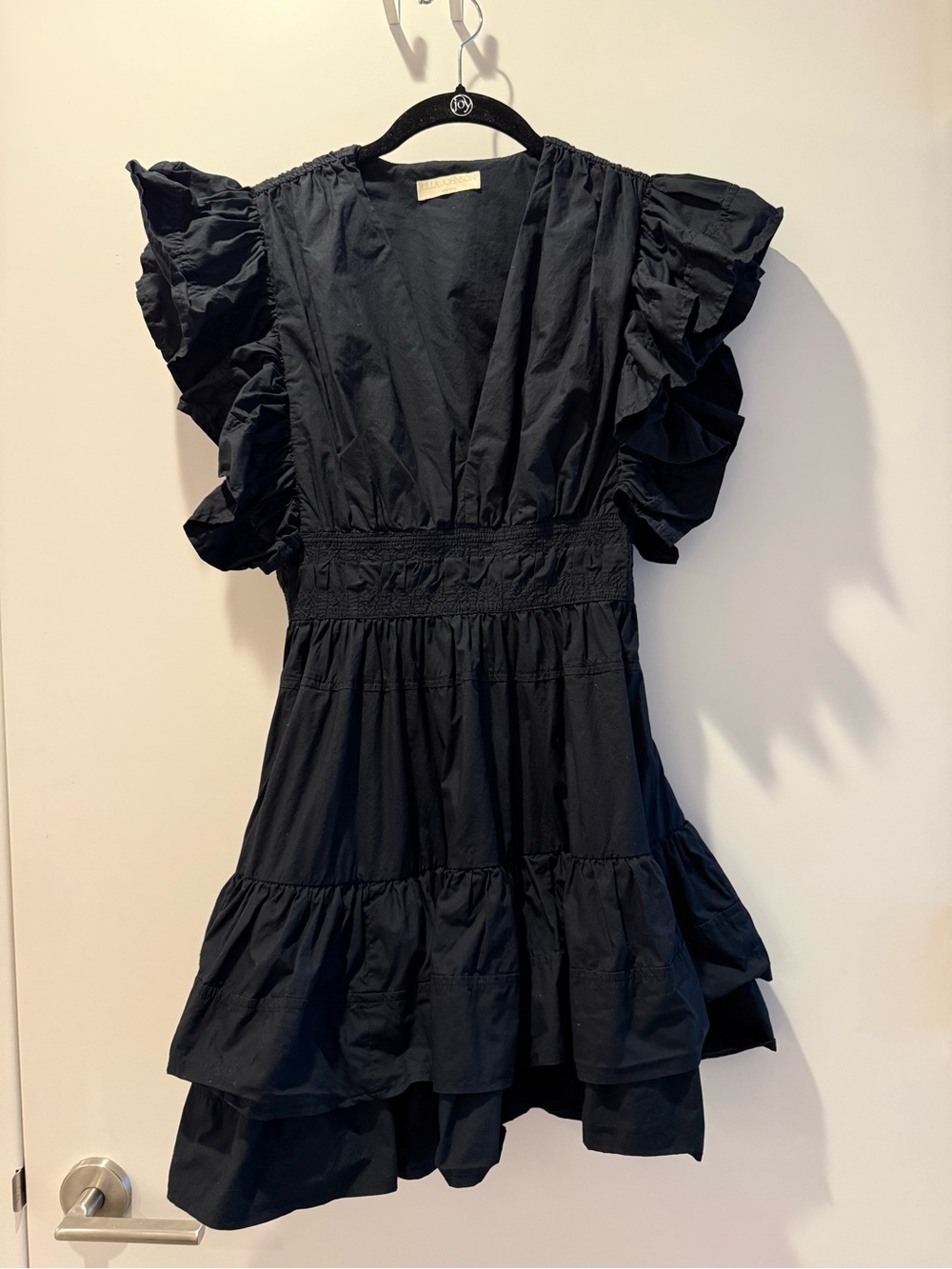Ulla Johnson Black Tiered Ruffle Mini Dress